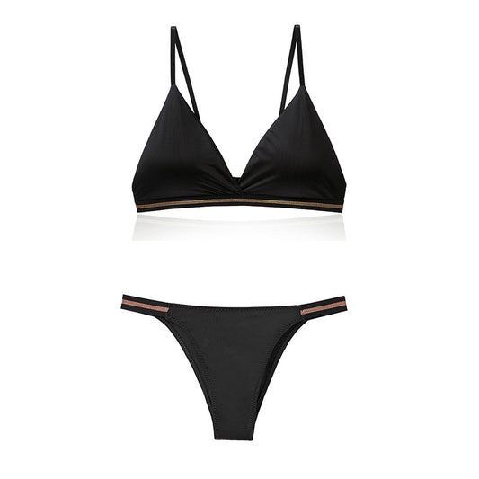 Women's Lingerie Set Bra Brief Sets Woman Triangle Cup Bralette Seamless Wireless Ice Silk Bras & Panties Underwear Female